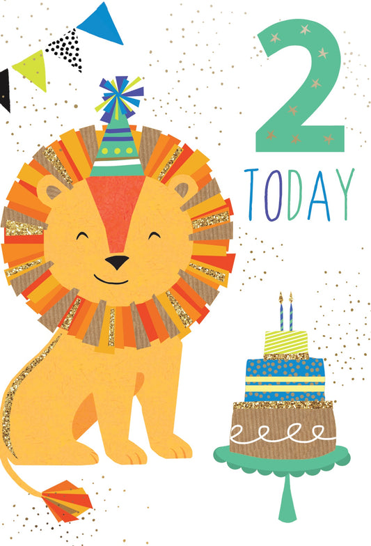 2nd Lion Birthday Card