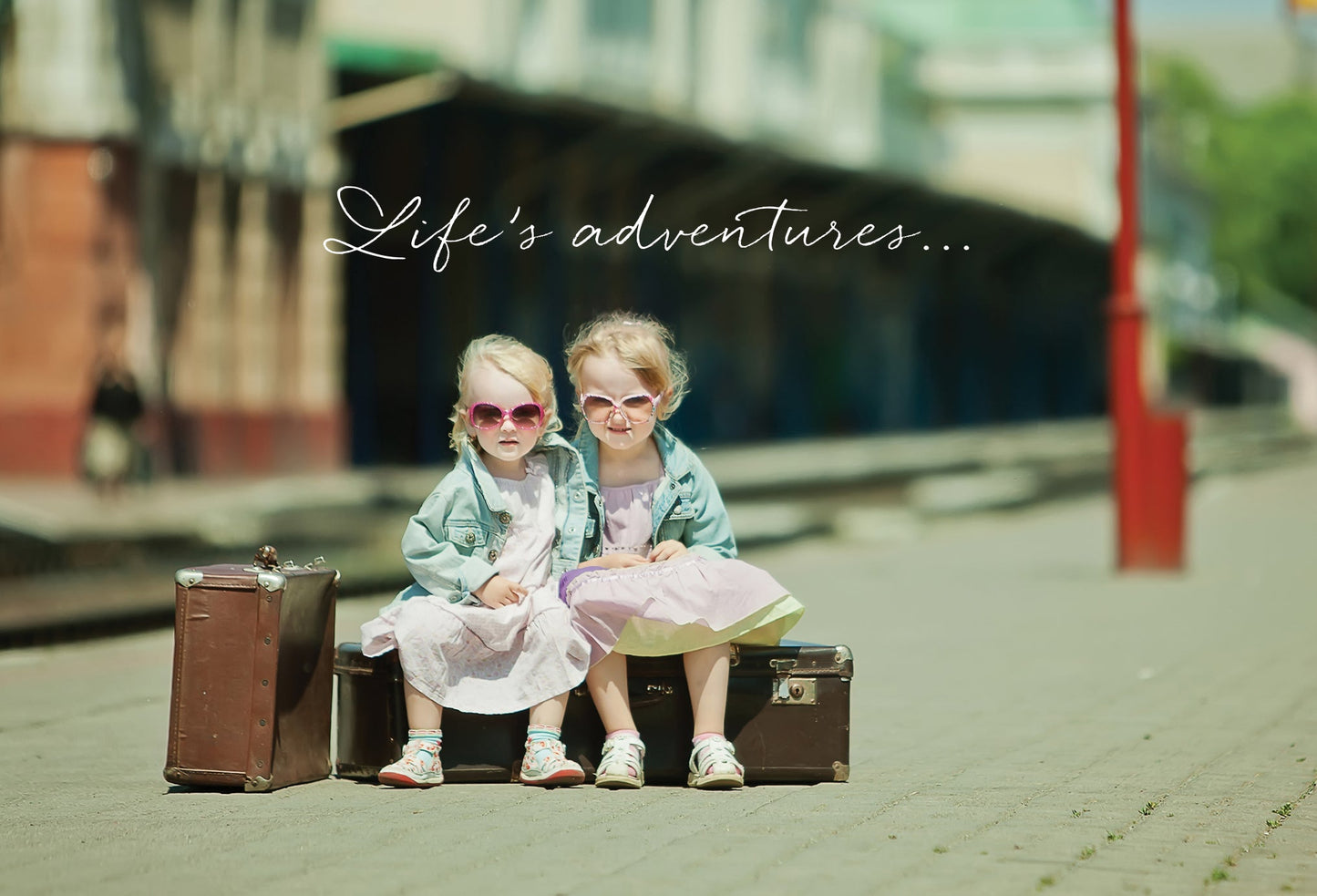 Girls With Luggage Birthday Card Friend