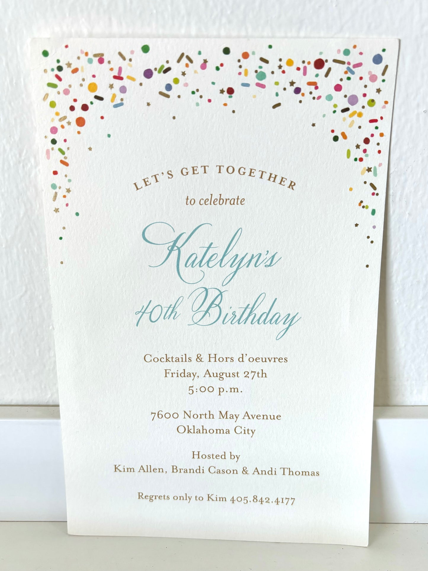 Sprinkles Gold Foil Invitations - 10 CT