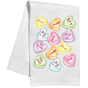Kitchen Towel - Colorful Candy Conversation Hearts