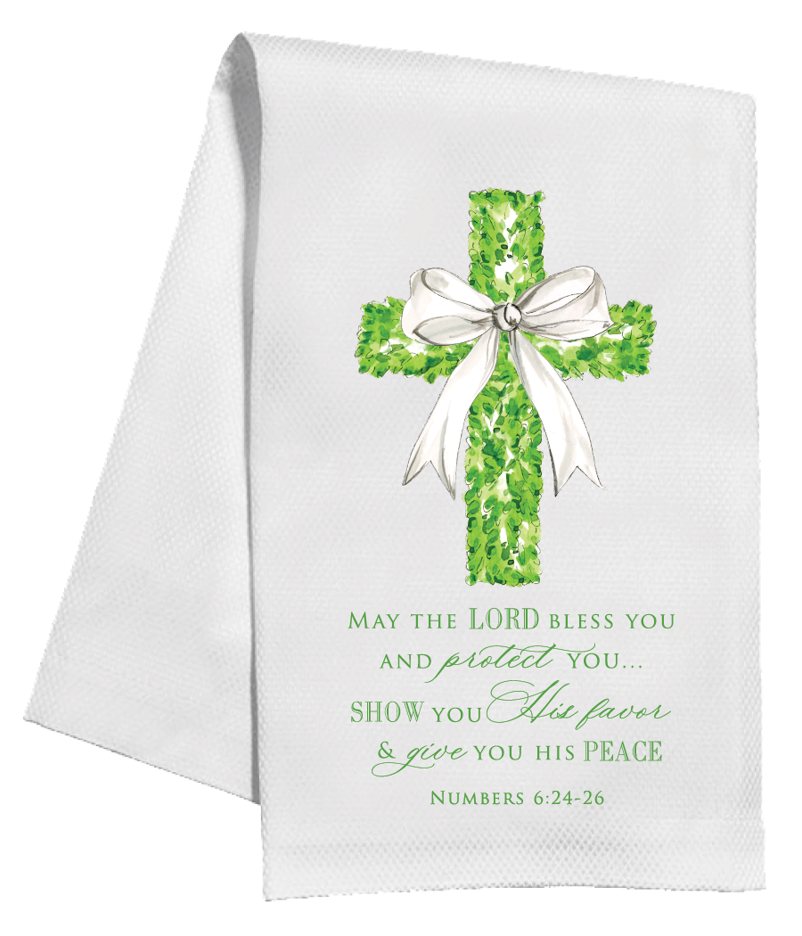 Kitchen Towel - Wedding Boxwood Cross