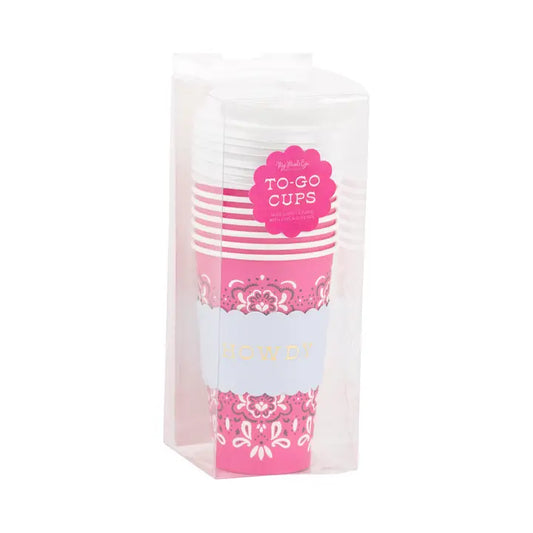 To Go Cups - Cowgirl Pink Bandana