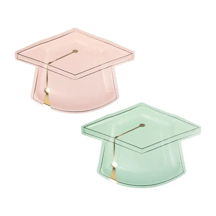 Pastel Graduation Cap Plate Set
