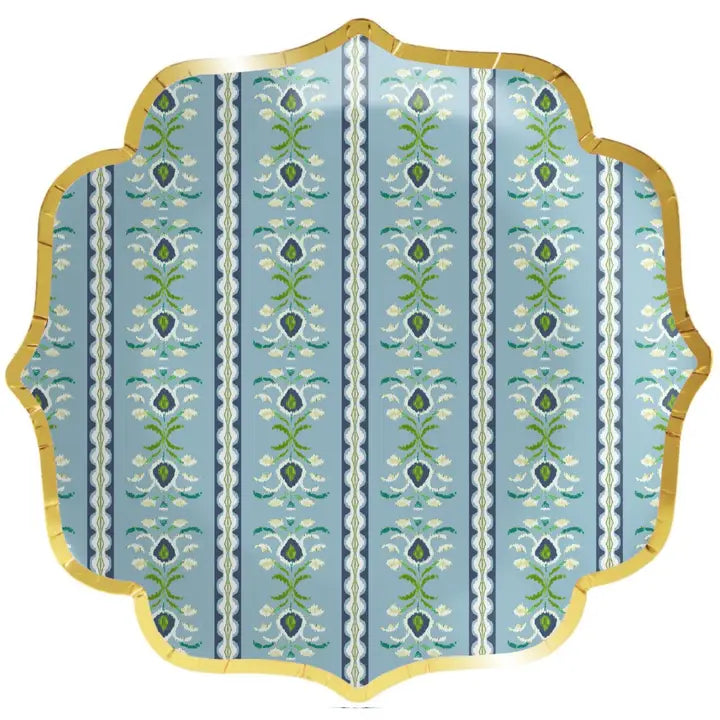Dinner Plates - Rosemary Stripe French Blue