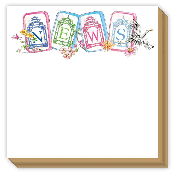 Luxe Notepad - NEWS Mahjong Tiles with Flowers