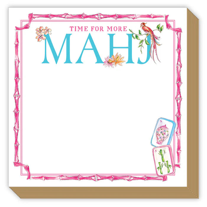 Luxe Notepad - Time For More Mahj Pink Bamboo Tiles