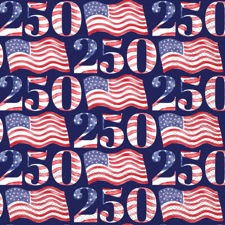 Cocktail Napkin - USA 250 Flags