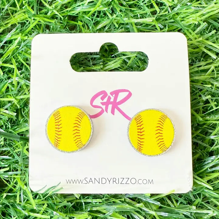 Stud Earrings - Softball