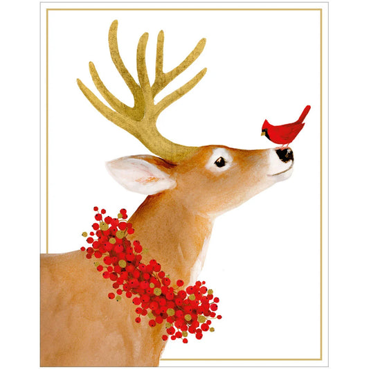 Boxed Christmas Cards - Deer and Cardinal