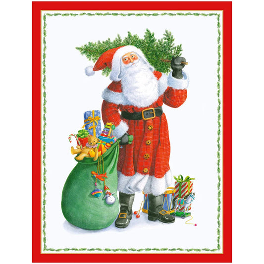 Boxed Christmas Cards - Santa Carrying Tree