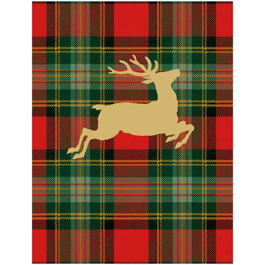 Boxed Christmas Cards - Reindeer Tartan Foil