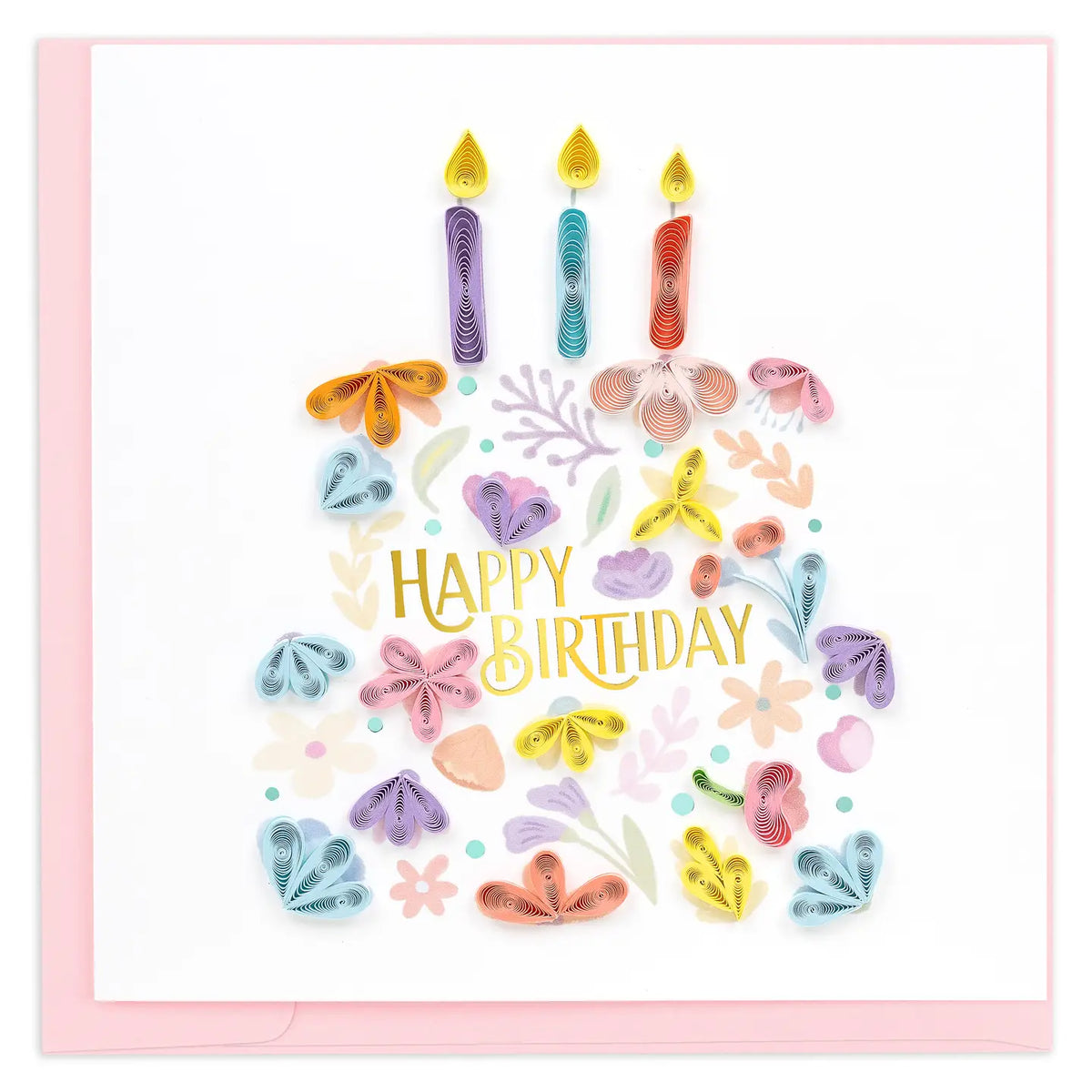 Quilled Card - Floral Birthday Cake