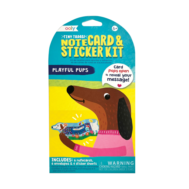 Tiny Tada! Note Cards & Sticker Set - Playful Pups