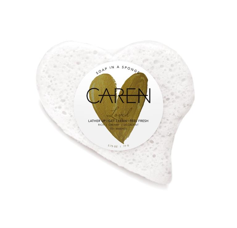 Heart Soap Sponge - Loved White