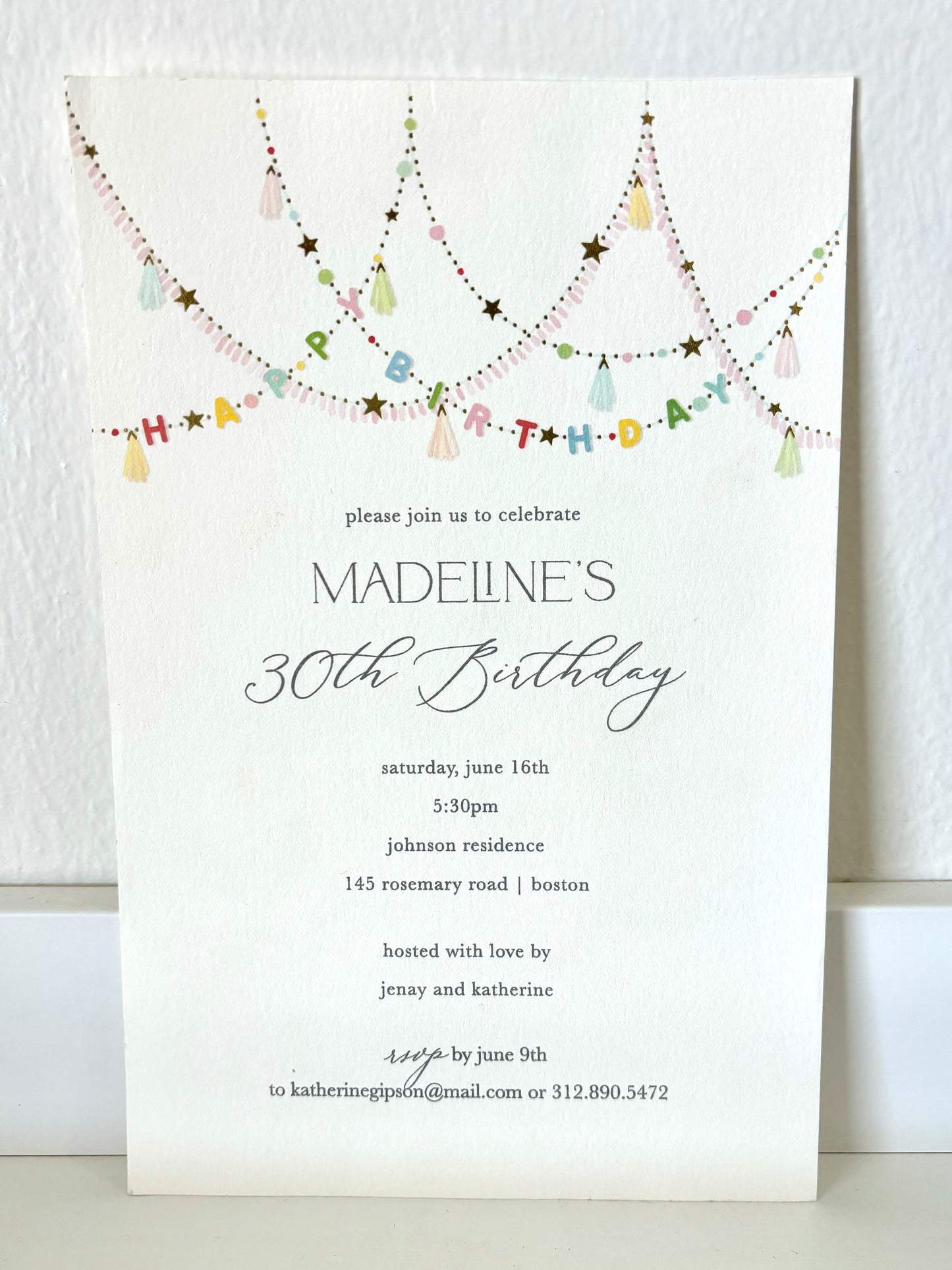 Happy Birthday Gold Foil Stars Invitations - 10 CT