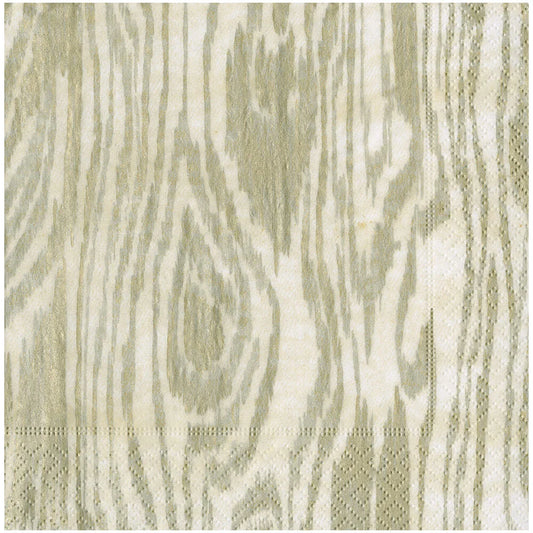 Woodgrain Silver/Gold Dinner Napkin