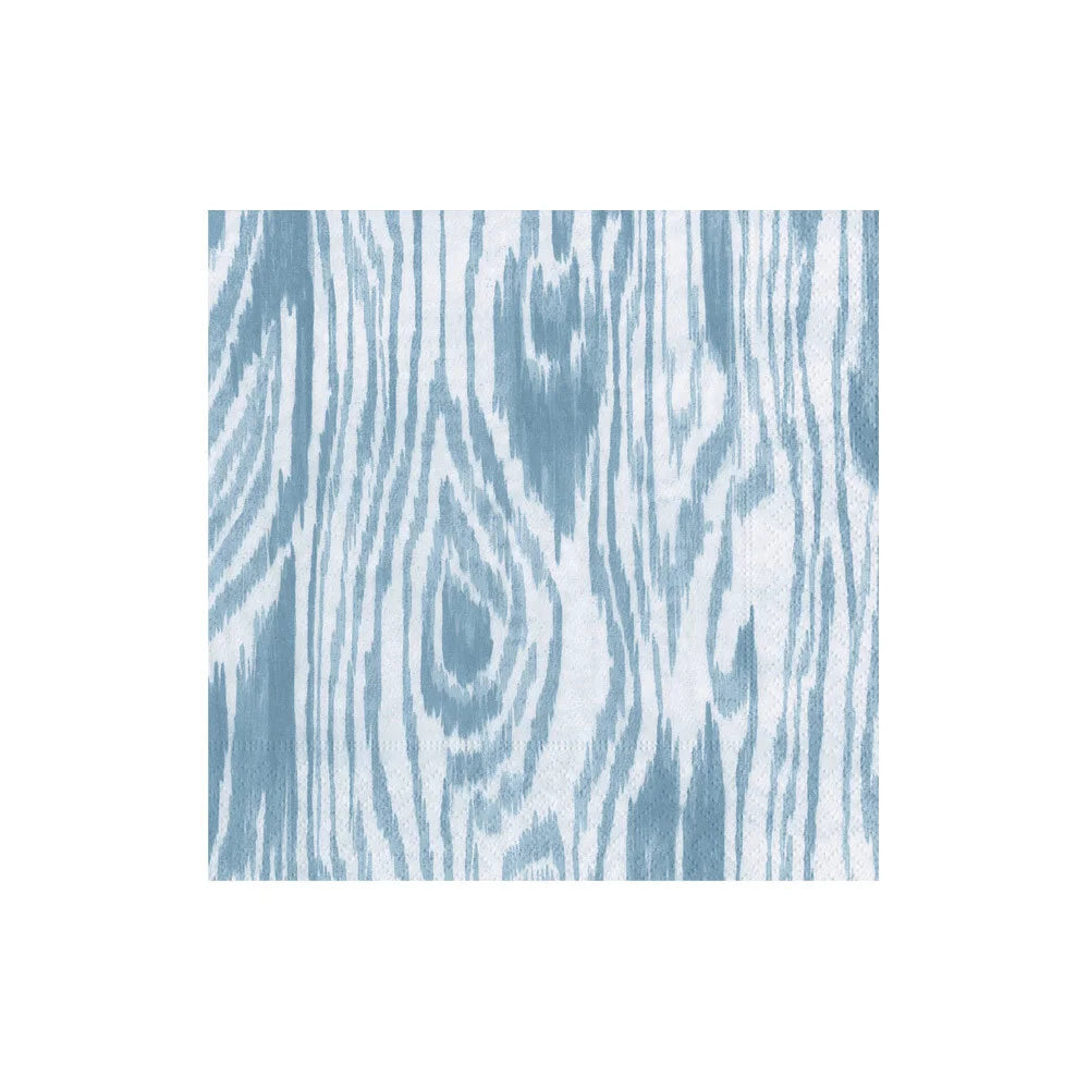 Woodgrain Stone Blue Cocktail Napkin