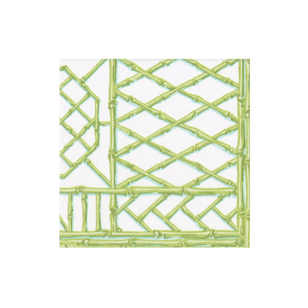 Cocktail Napkins - Bamboo Screen Moss Green