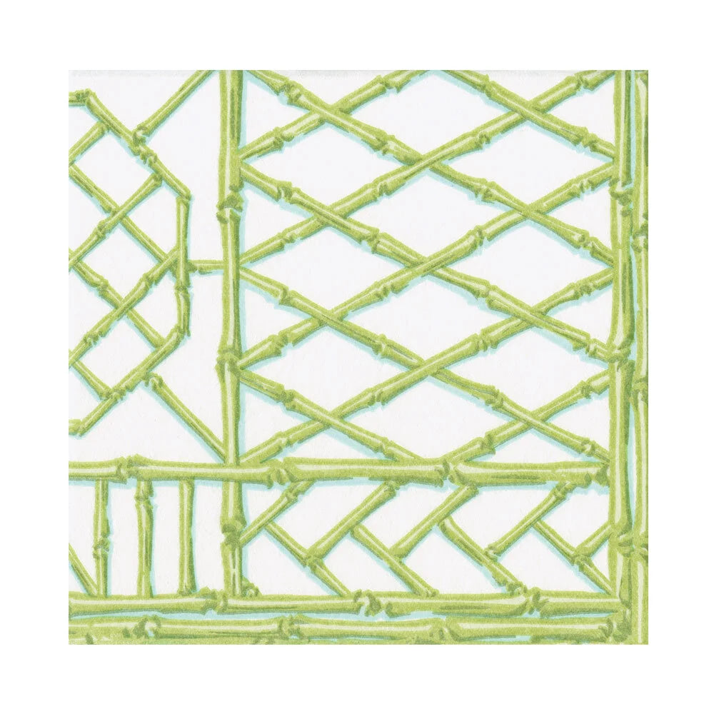 Luncheon Napkins - Moss Green Bamboo Screen