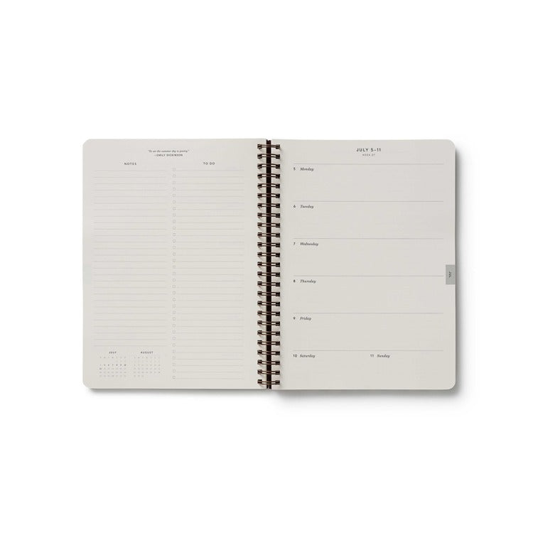 2027 12-Month Softcover Spiral Planner- Sage Hydrangea
