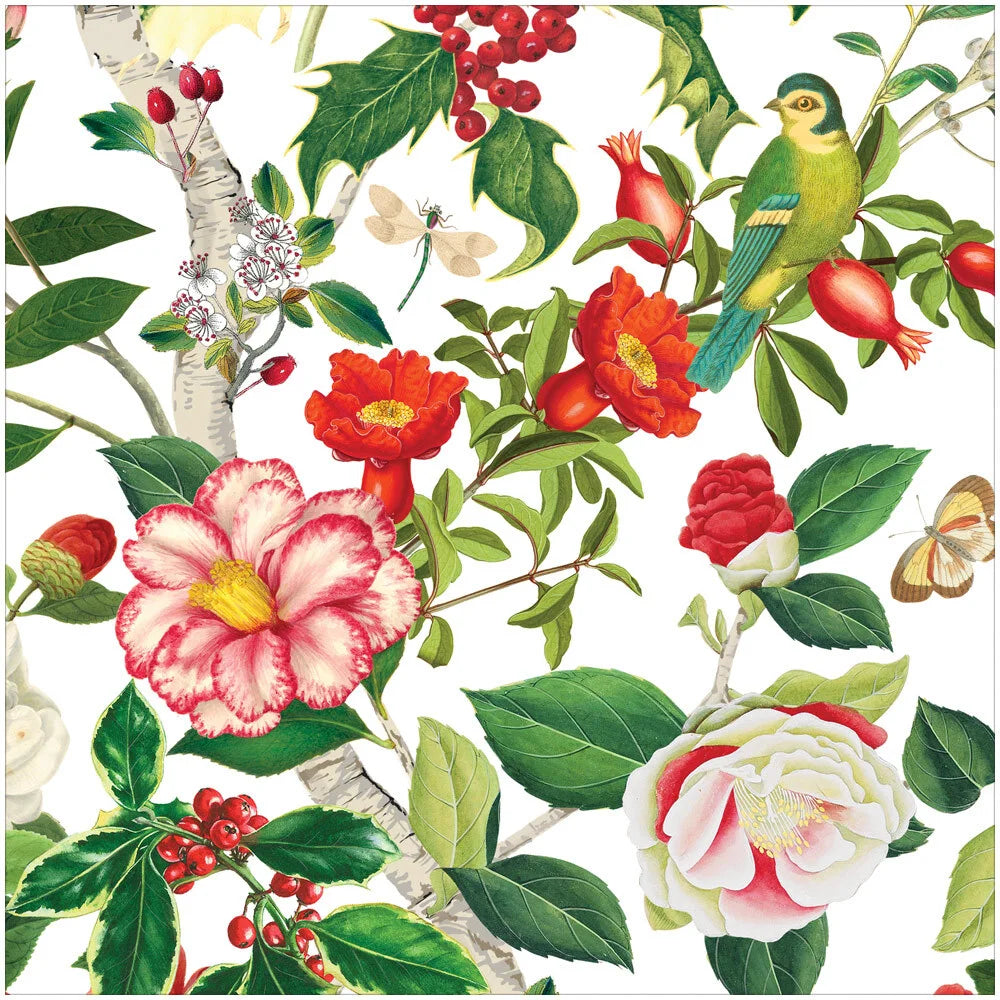 Dinner Napkin - Christmas Chinoiserie White