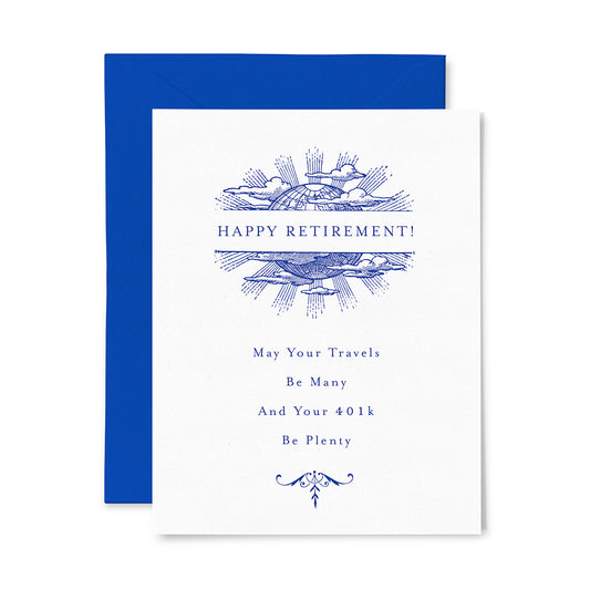 401K Be Plenty Retirement Letterpress Card