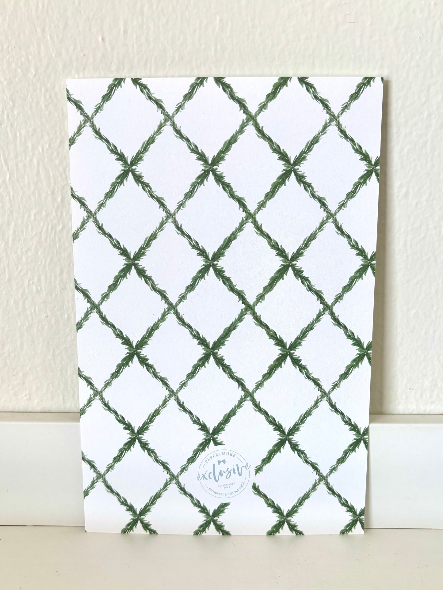 Blue Ribbon & Green Garland Invitation - 10 CT