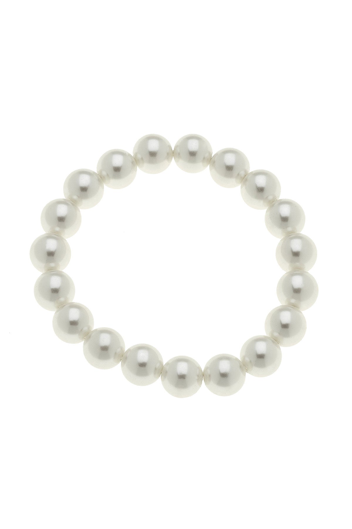 Stretch Bracelet - Pearl Beaded - Ivory
