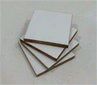 Square Wooden Coasters Set of 4 - White/Natural