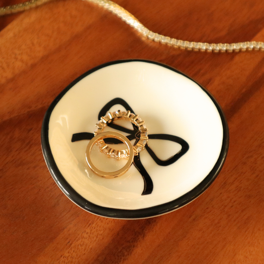 Ring Dish - Black Bow