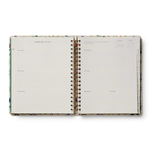 2027 17-Month Academic Hardcover Spiral Planner - Garden Study