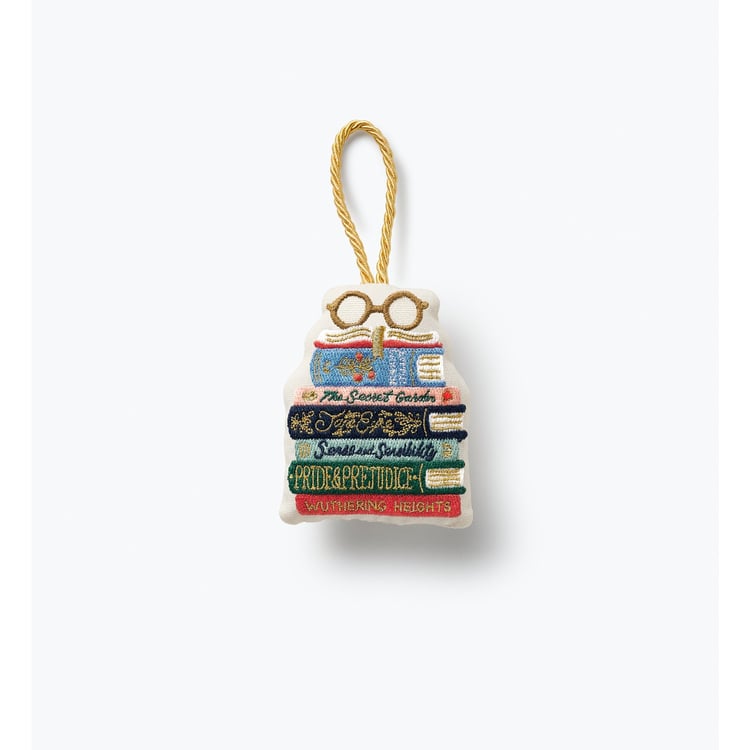 Embroidered Ornament - Book Club