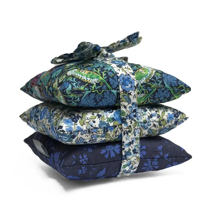 Stack of 3 Square Liberty Lavender Sachets - Blue