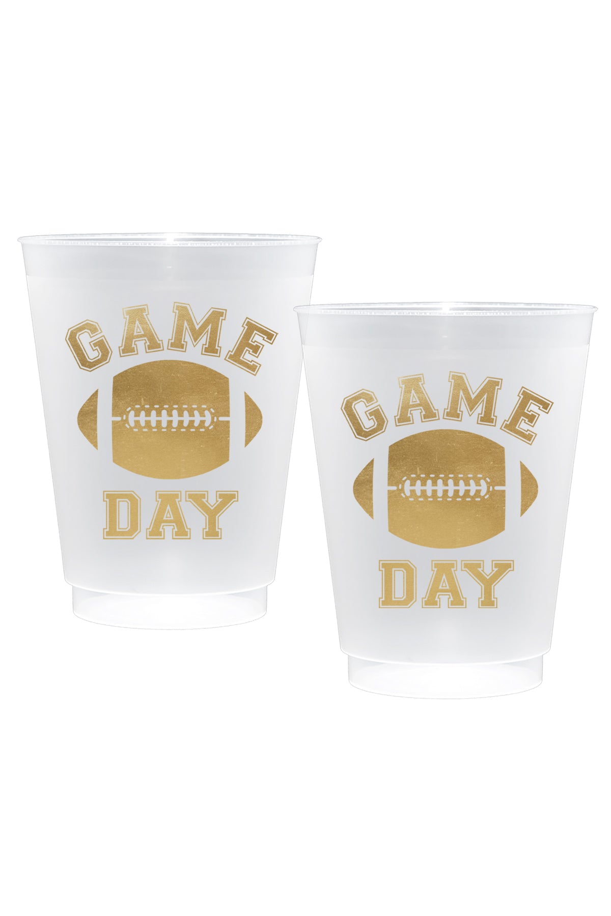 Frosted Plastic Cups - Game Day - Gold - 16oz