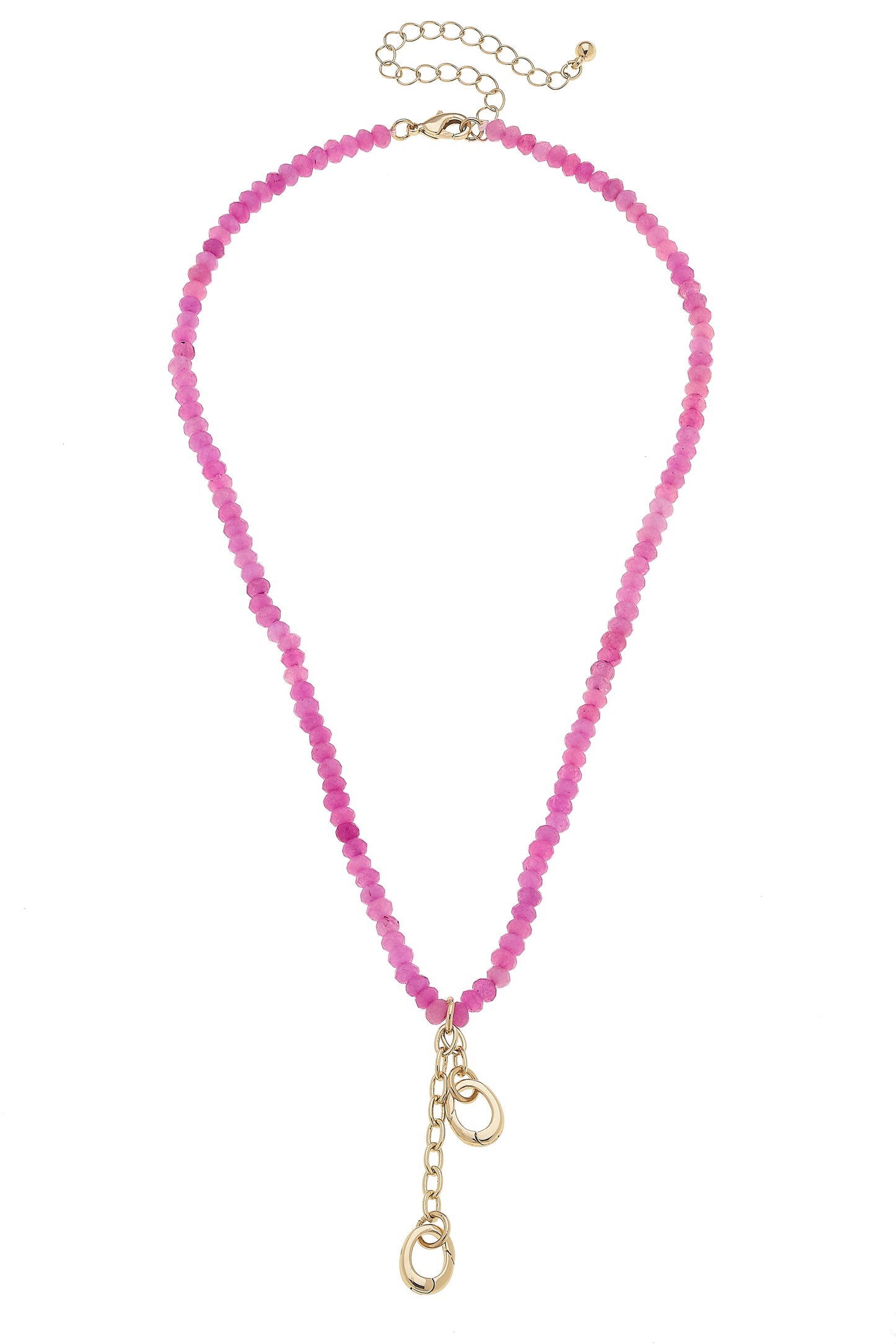 Multi-Charm Beaded Necklace Base - Pink