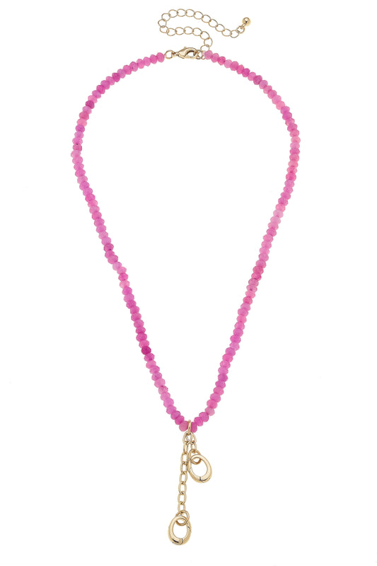 Multi-Charm Beaded Necklace Base - Pink