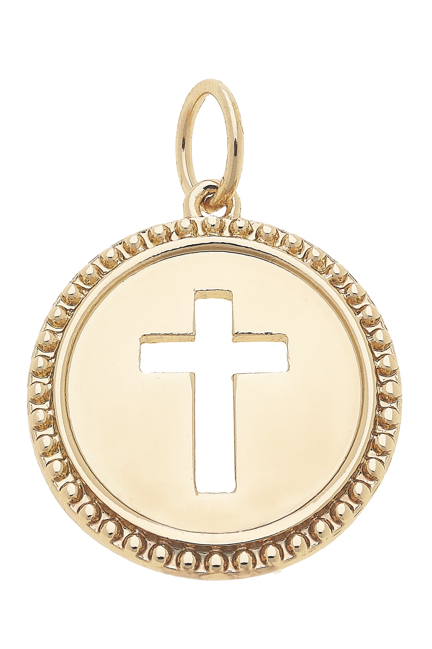 Charm - Cross Coin - Shiny Gold