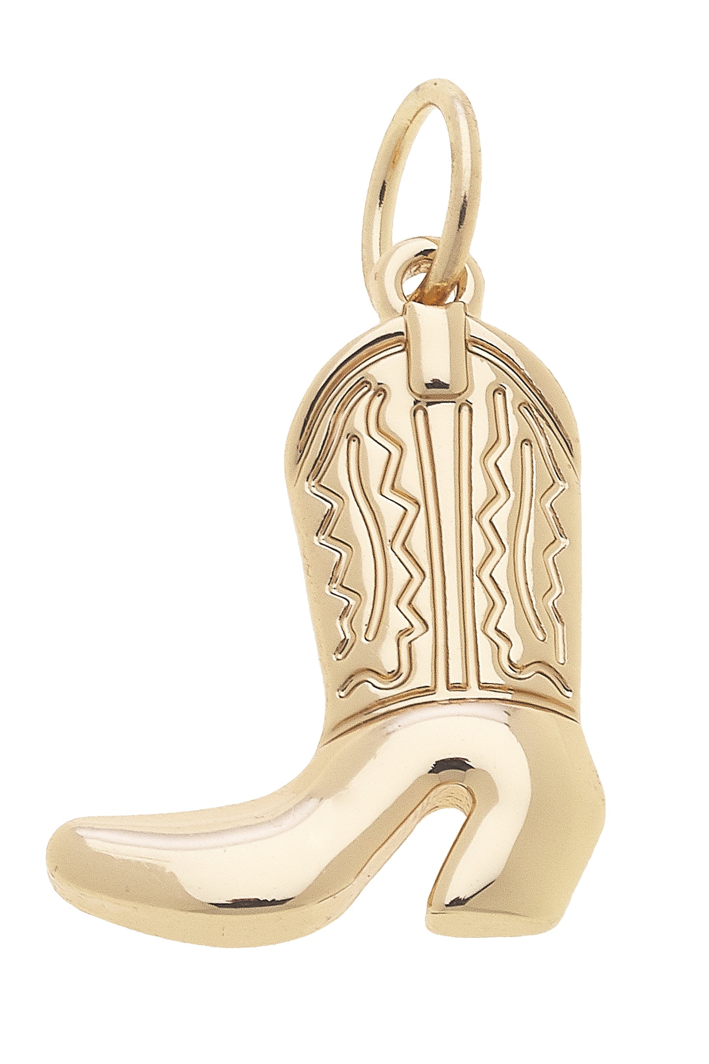 Charm - Cowboy Boot - Shiny Gold