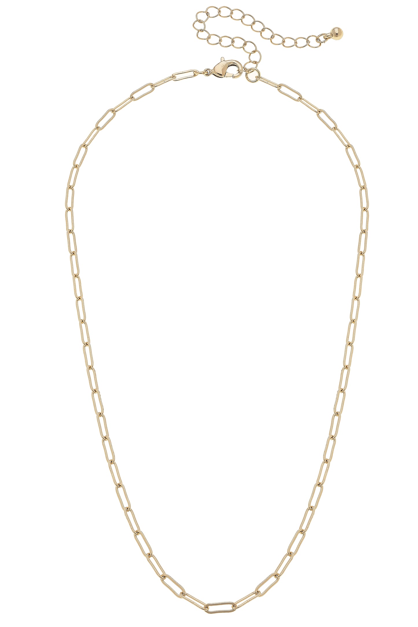 Necklace Base - Celia Paperclip Chain - Shiny Gold