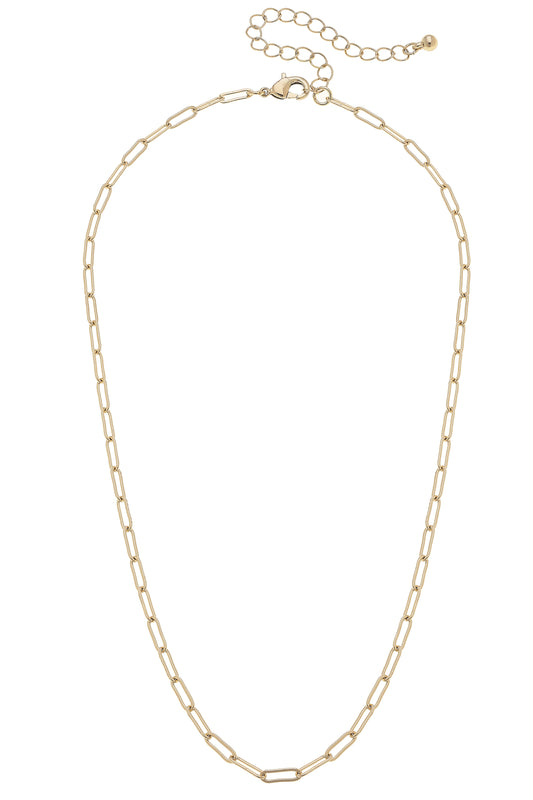 Necklace Base - Celia Paperclip Chain - Shiny Gold