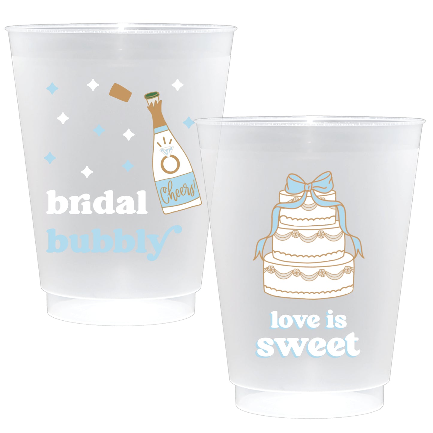 Frosted Plastic Cups - Bridal - 16oz