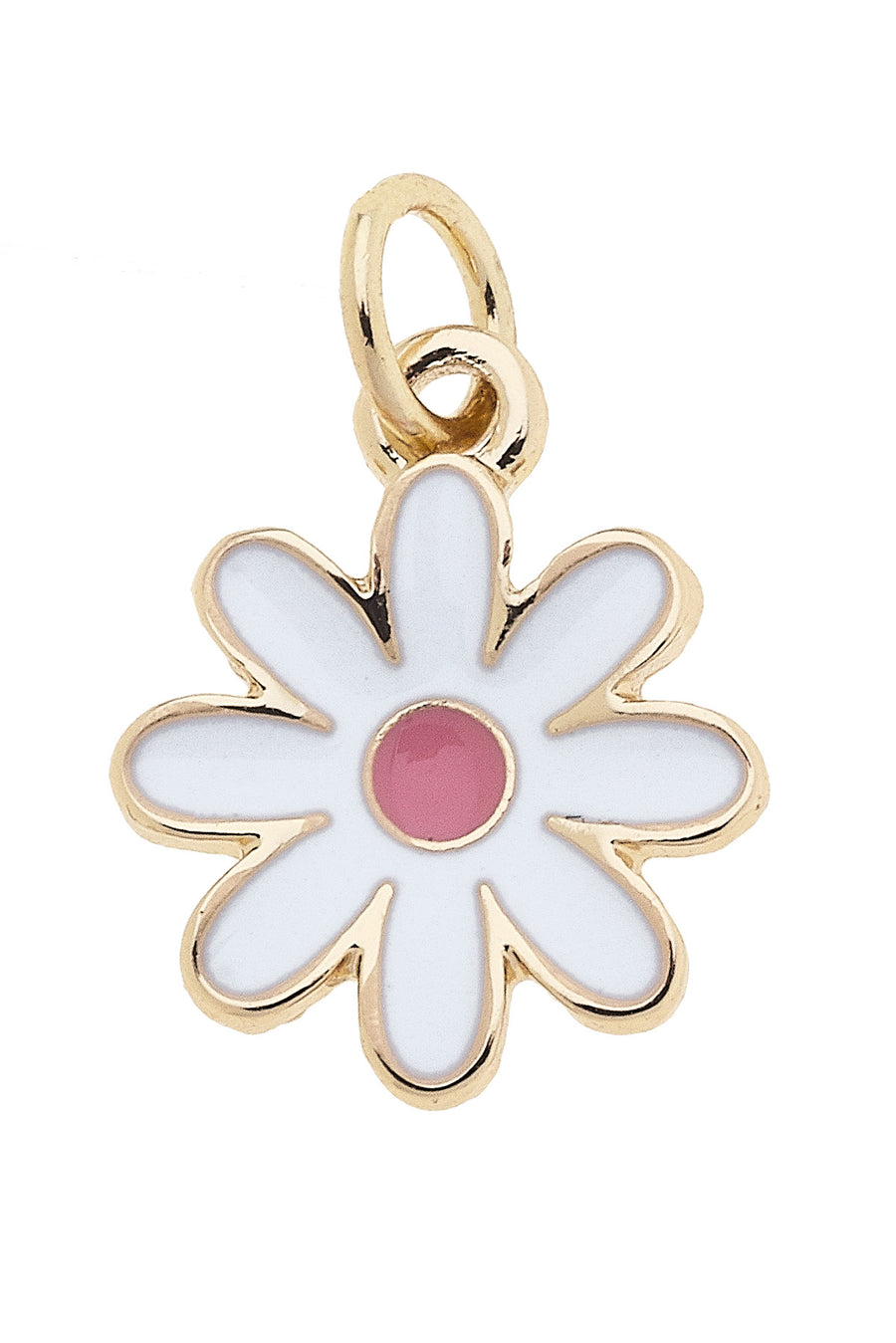 Charm - Enamel Flower - White