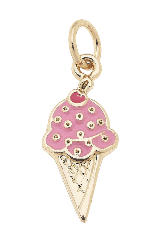 Charm - Ice Cream Cone - Pearl Studded