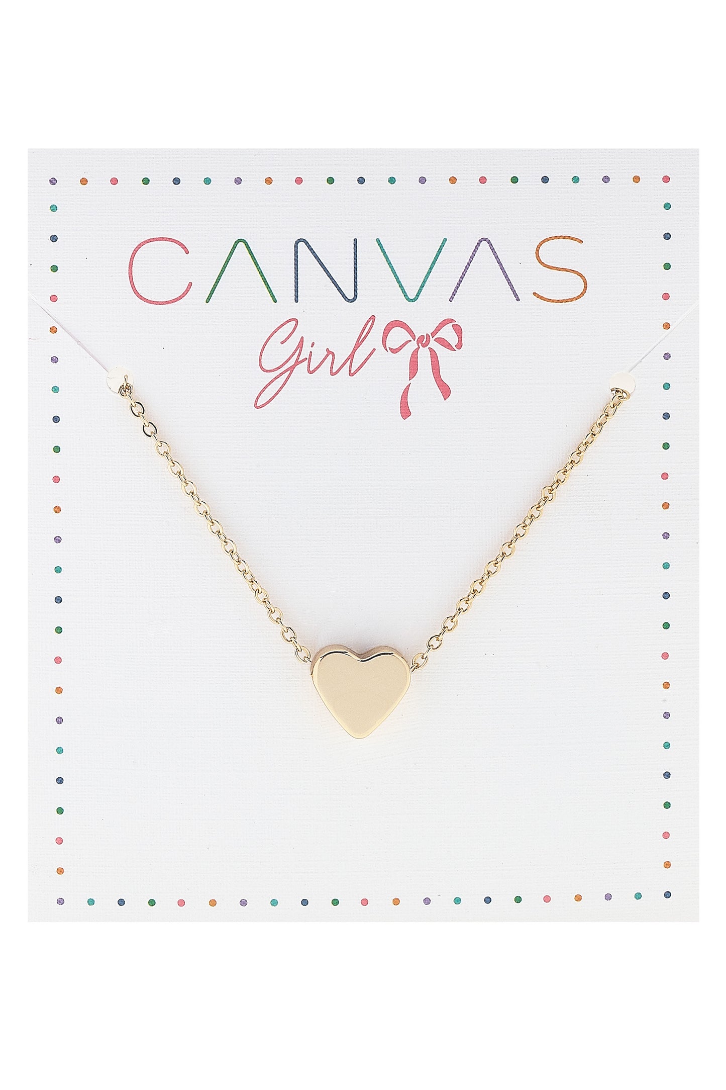 Children's Necklace - Heart - Shiny Gold