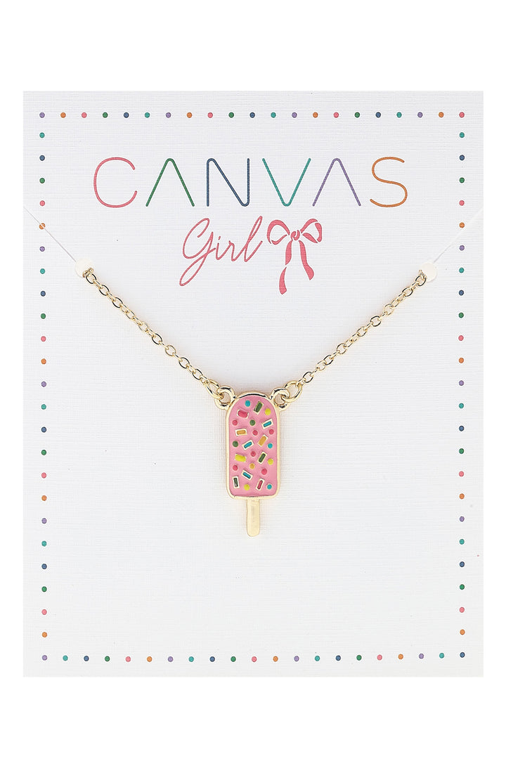 Necklace - Gold Enamel Popsicle