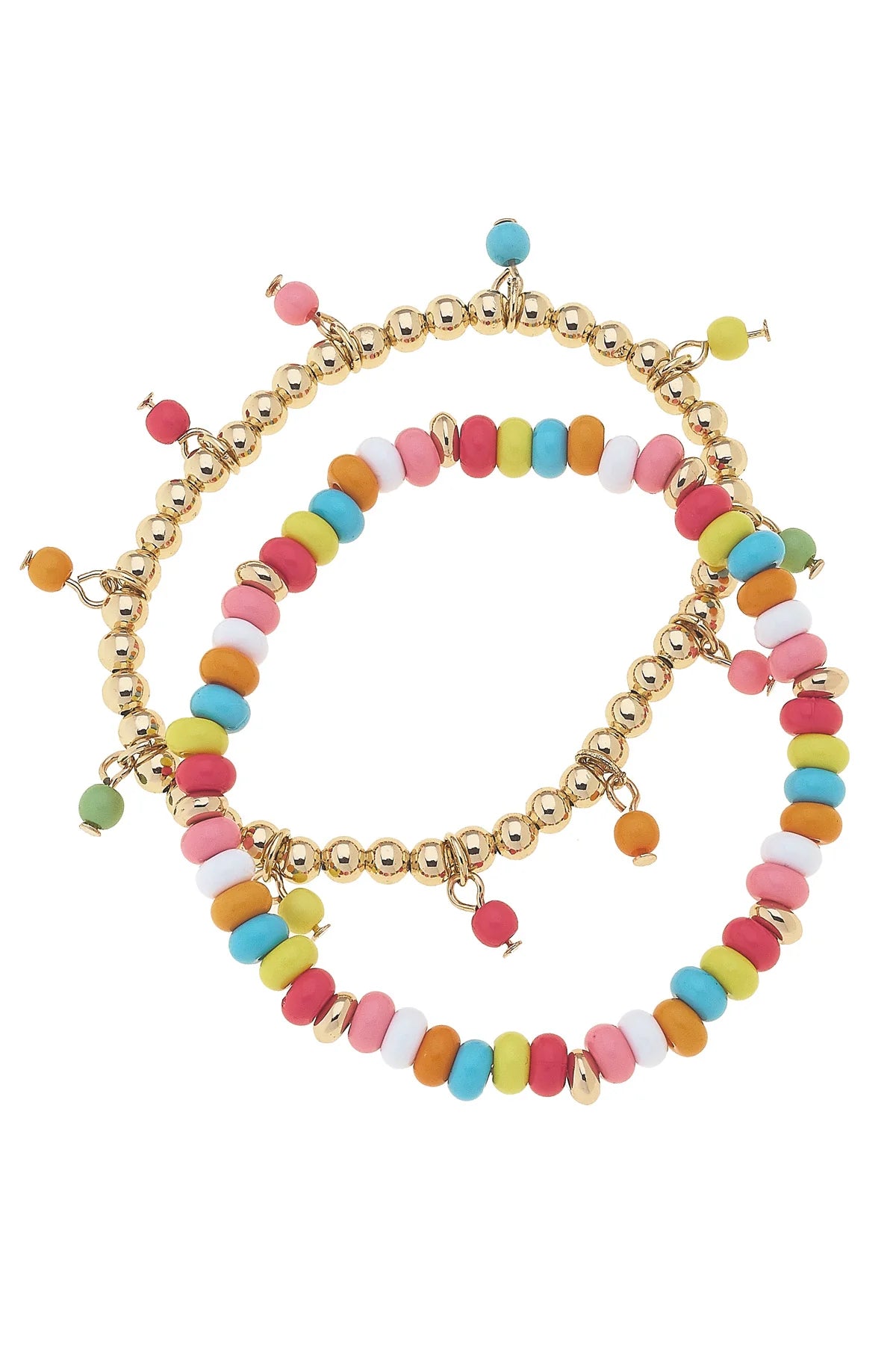 Bracelet - Ball Bead & Rainbow Beaded - Multi