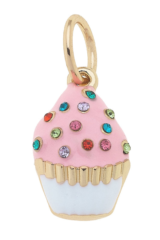 Charm - Bejeweled Cupcake - Light Pink
