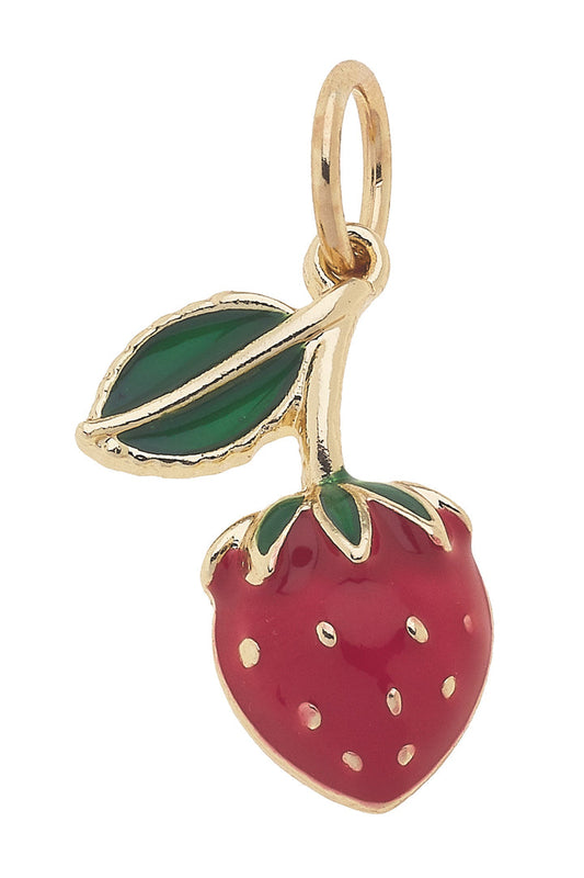 Charm - 3D Strawberry Charm - Red & Green