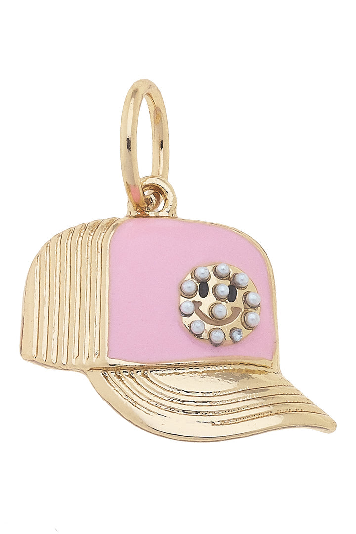 Charm - Smiley Face Trucker Hat - Light Pink