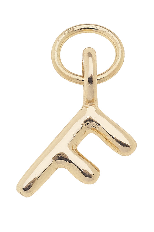 Charm - Initial "F" - Shiny Gold